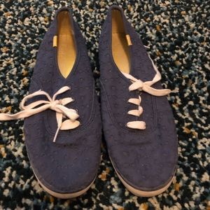 Blue, eyelet keds
